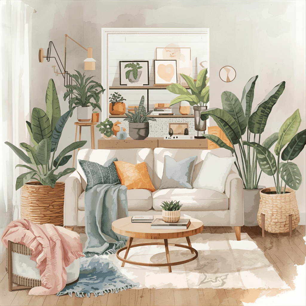 Açık renkte salonlar